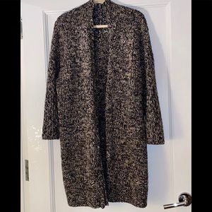 Inhabit knee length open cardigan